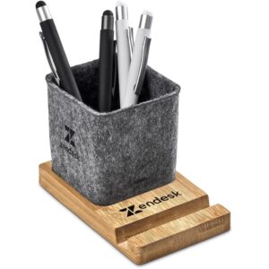 Okiyo Kyadi Recycled PET & Bamboo Desk Caddy Phone Stand - Image 10