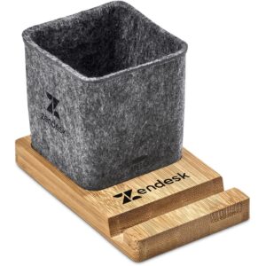 Okiyo Kyadi Recycled PET & Bamboo Desk Caddy Phone Stand - Image 6