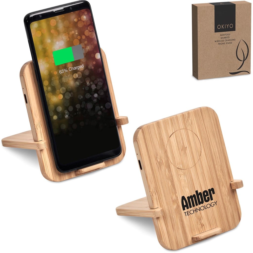 Okiyo Noryoku Bamboo Wireless Charging Phone Stand - Image 3
