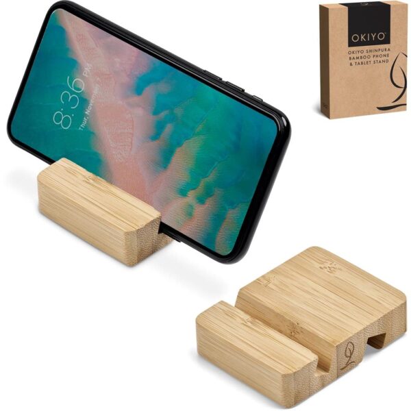Okiyo Shinpura Bamboo Phone & Tablet Stand — Okiyo Shinpura Bamboo Phone & Tablet Stand