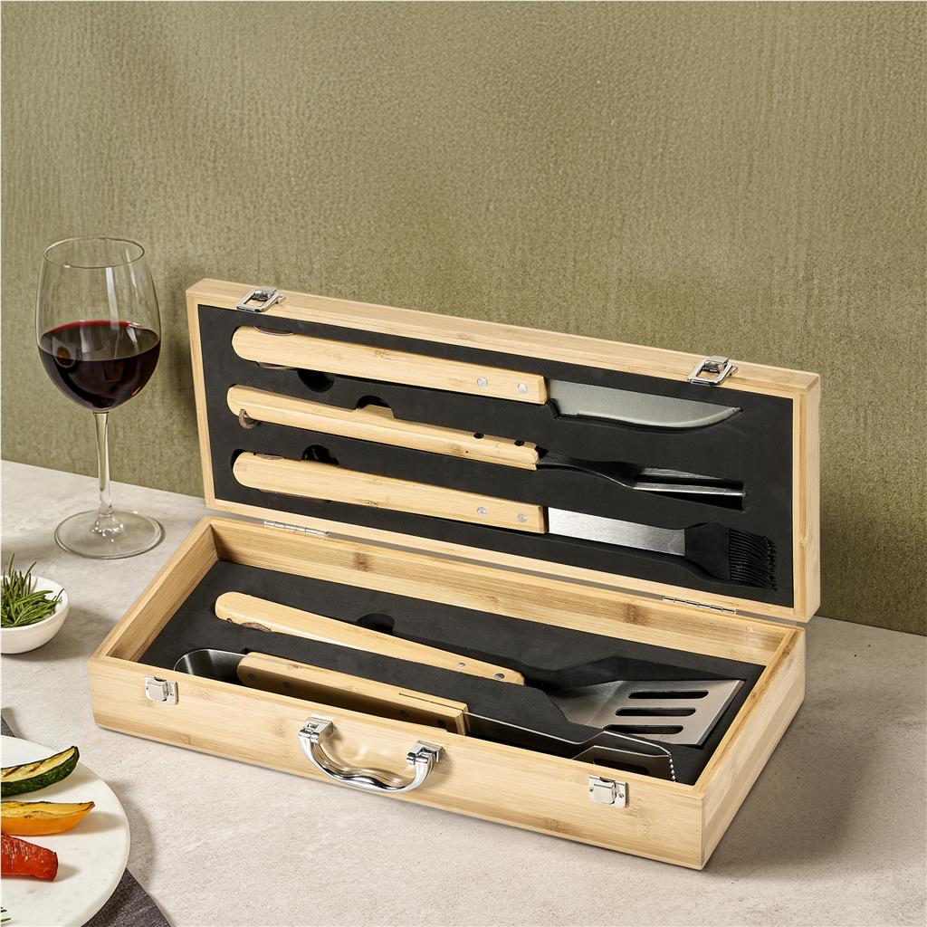 Okiyo Yakiniku Bamboo 5-Piece Braai Set - Image 3