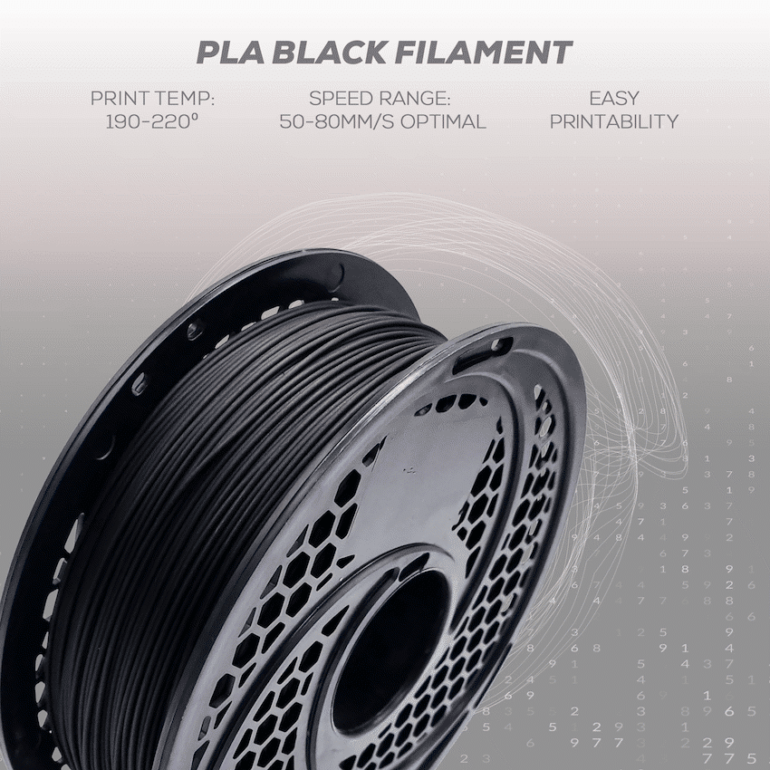 PLA Filament - Black - 1kg - 1.75mm - Image 3