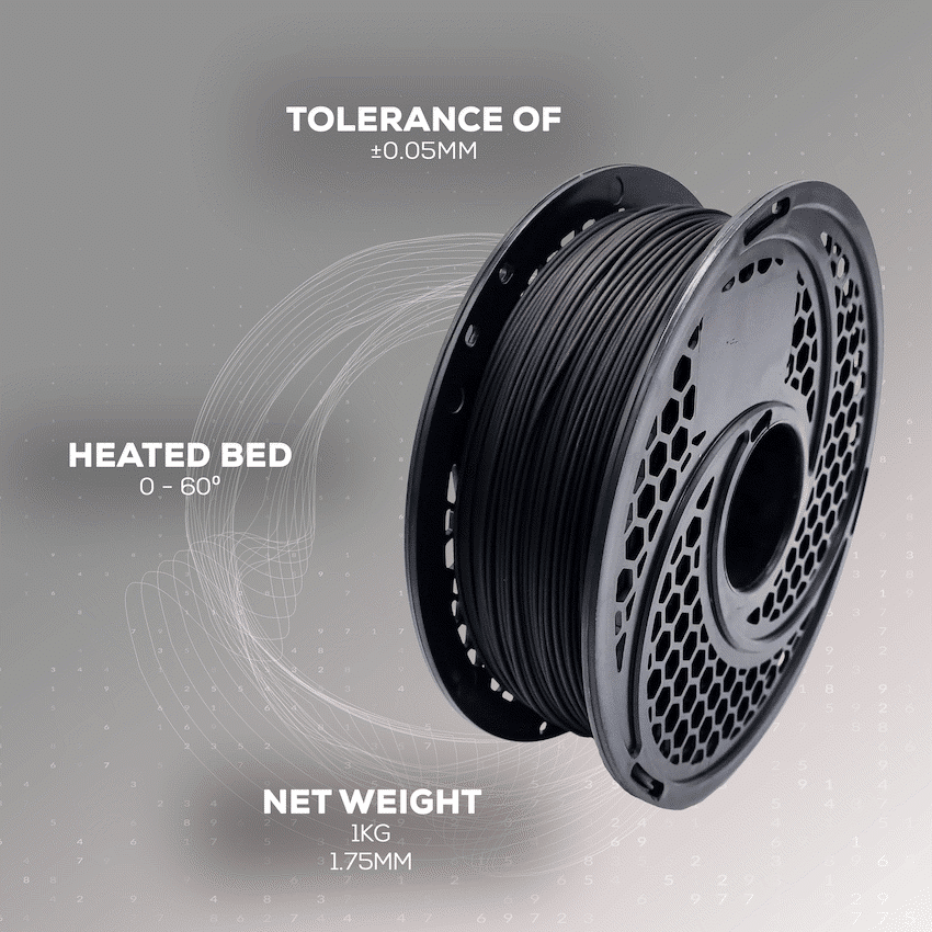 PLA Filament - Black - 1kg - 1.75mm - Image 4