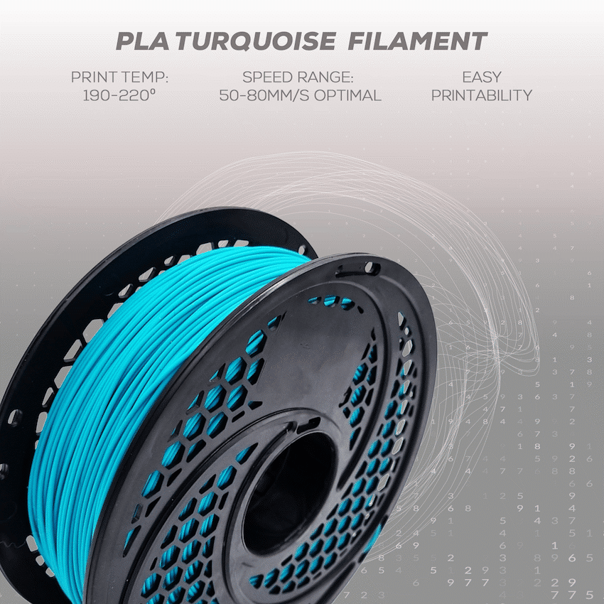 PLA Filament - Turquoise (1kg, 1.75mm) - Image 4