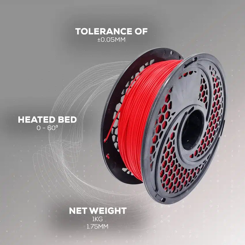 PLA Red Filament 1kg, 1.75mm - Image 3