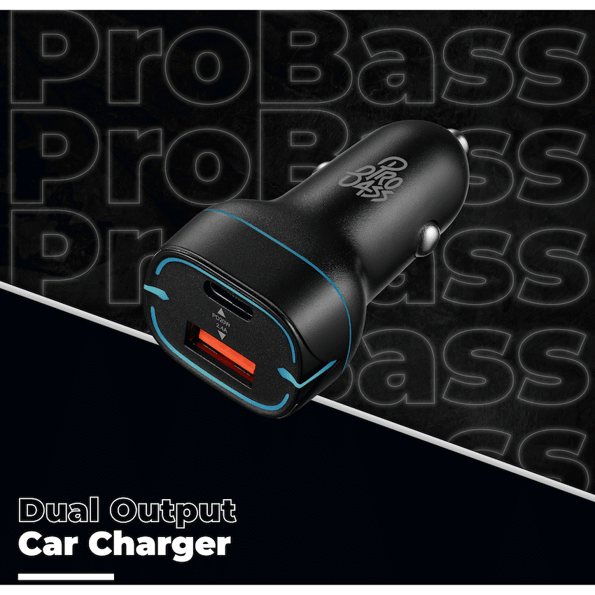 Pro Bass AutoPower Series 32w Dual USB and Type-C Car Charger - Image 3