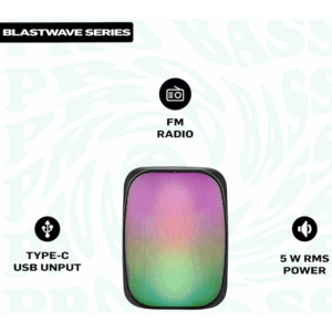 Pro Bass BlastWave Series BT Mini Speaker - Black - Image 6