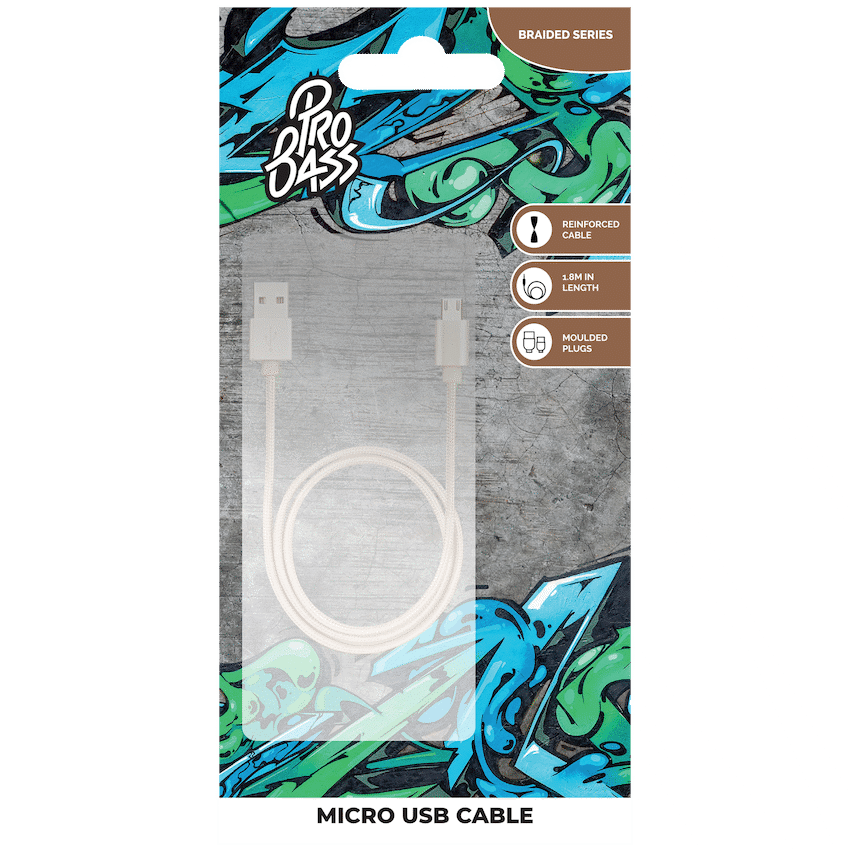 Pro Bass Braided Series Micro USB Cable 1.2m - Image 2