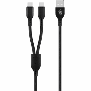 Pro Bass Cord Series 1.2m 15w USB-A to 2x USB-C Braided