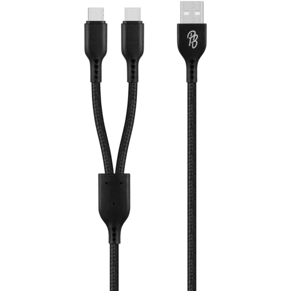 Pro Bass Cord Series 1.2m 15w USB-A to 2x USB-C Braided — Pro Bass Cord Series 1.2m 15w USB-A to 2x USB-C Braided
