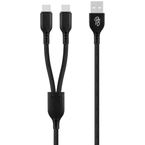 Alternative view of Pro Bass Cord Series 1.2m 15w USB-A to 2x USB-C Braided