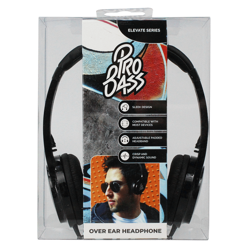 Pro Bass Elevate Series Auxiliary Headphone - Black - Image 4