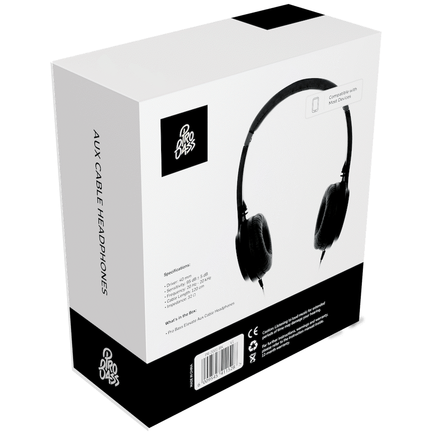 Pro Bass Elevate Series Auxiliary Headphone - Black - Image 6