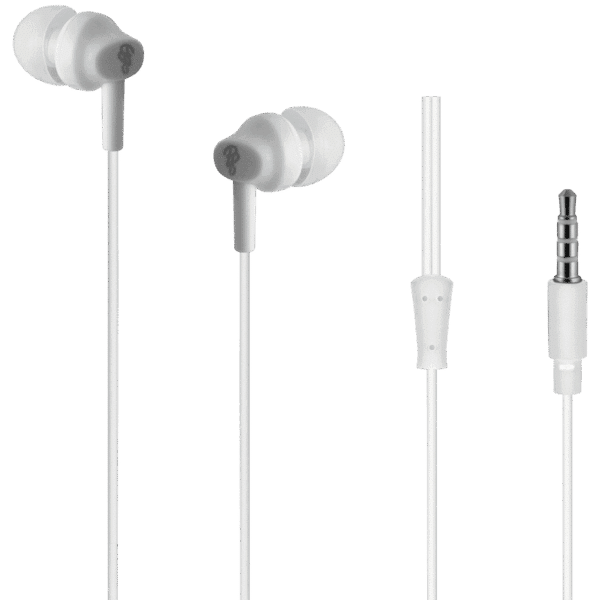 Pro Bass Genesis Series 3.5mm Wired Earphones (No Mic) – White — Pro Bass Genesis Series 3.5mm Wired Earphones (No Mic) – White