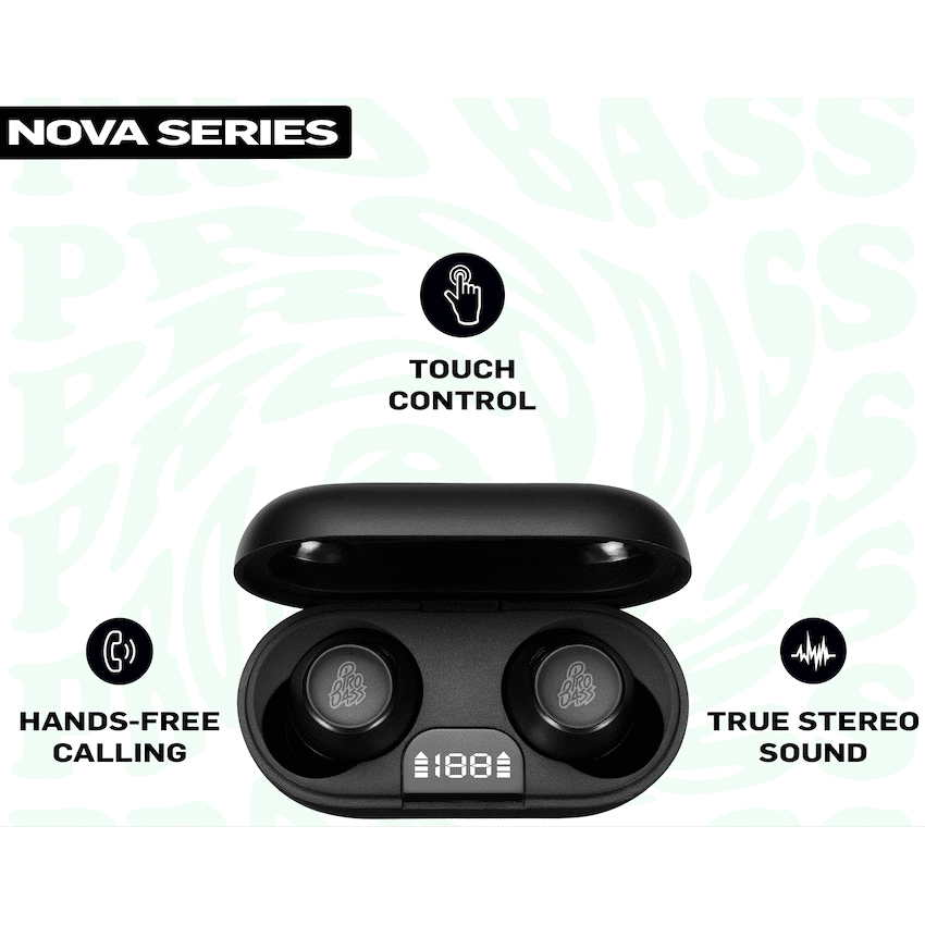 Pro Bass Nova Series TWS Earphone - Black - Image 4