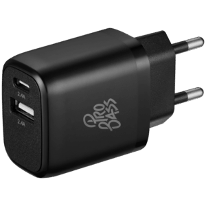 Pro Bass PowerCharge Series 12w Dual USB and Type-C Wall Charger
