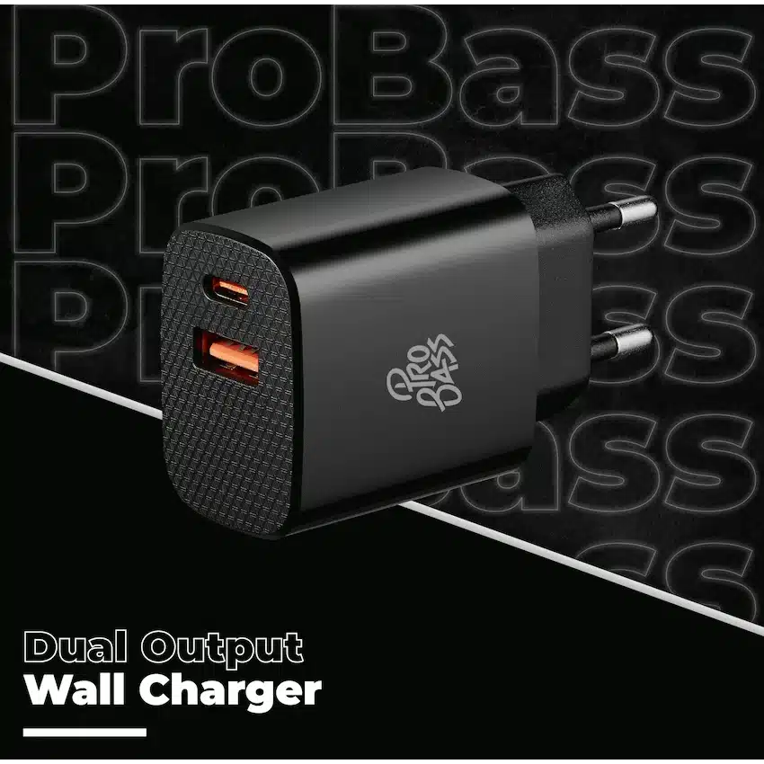 Pro Bass PowerCharge Series 12w Dual USB and Type-C Wall Charger - Image 5