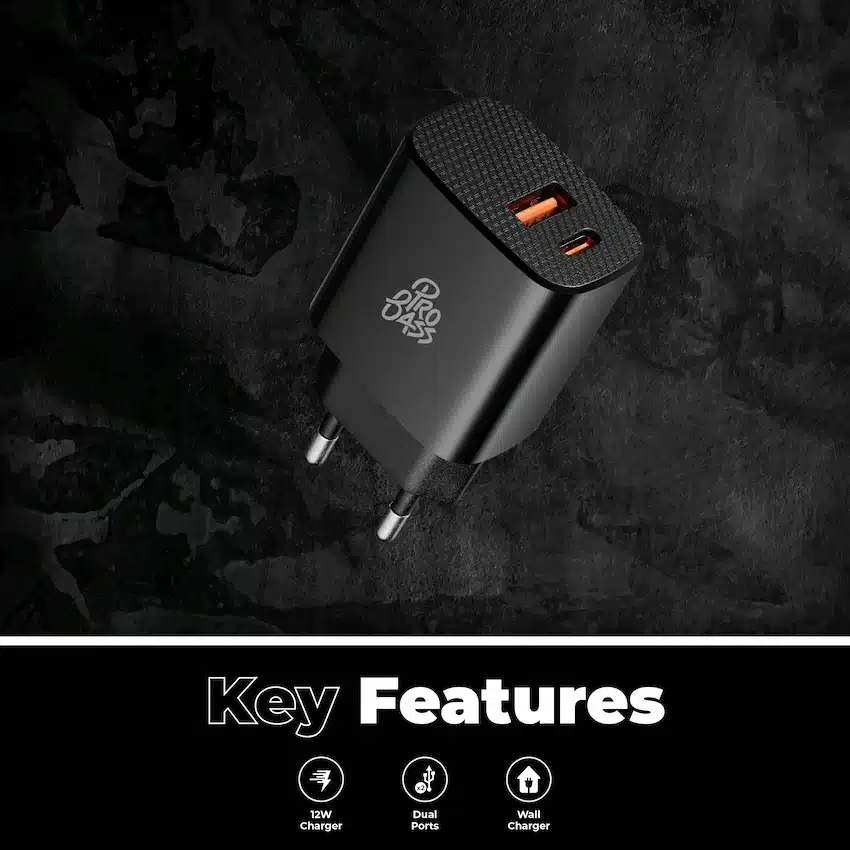 Pro Bass PowerCharge Series 12w Dual USB and Type-C Wall Charger - Image 6
