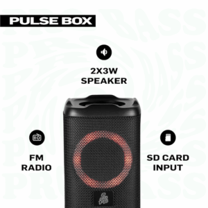 Pro Bass Pulse Box Portable Bluetooth Speaker - Black - Image 4
