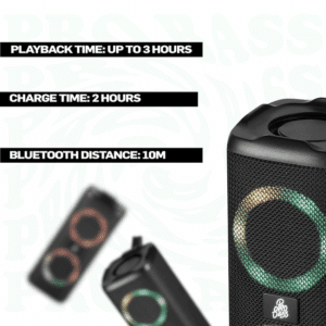 Pro Bass Pulse Box Portable Bluetooth Speaker - Black - Image 5