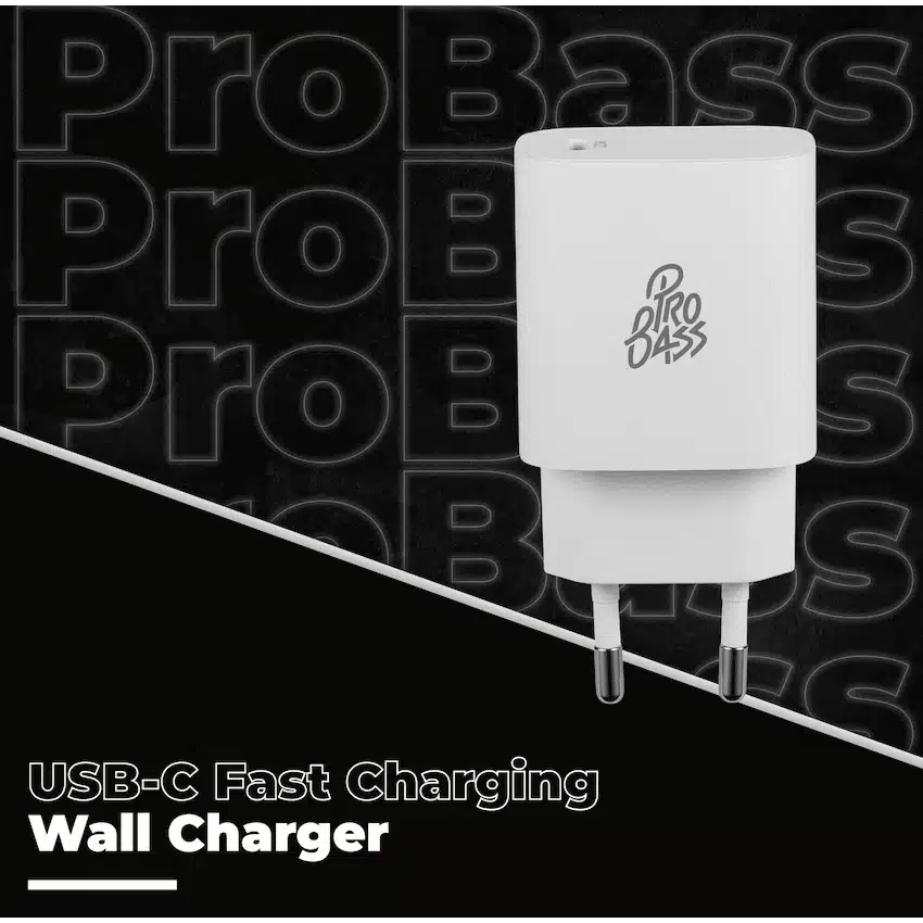 Pro Bass RapidCharge Series 20w Single Type-C Wall Charger - White - Image 4