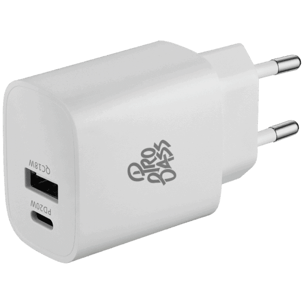 Pro Bass Rapidcharge Series 20w+18w Dual USB and Type-C Wall Charger