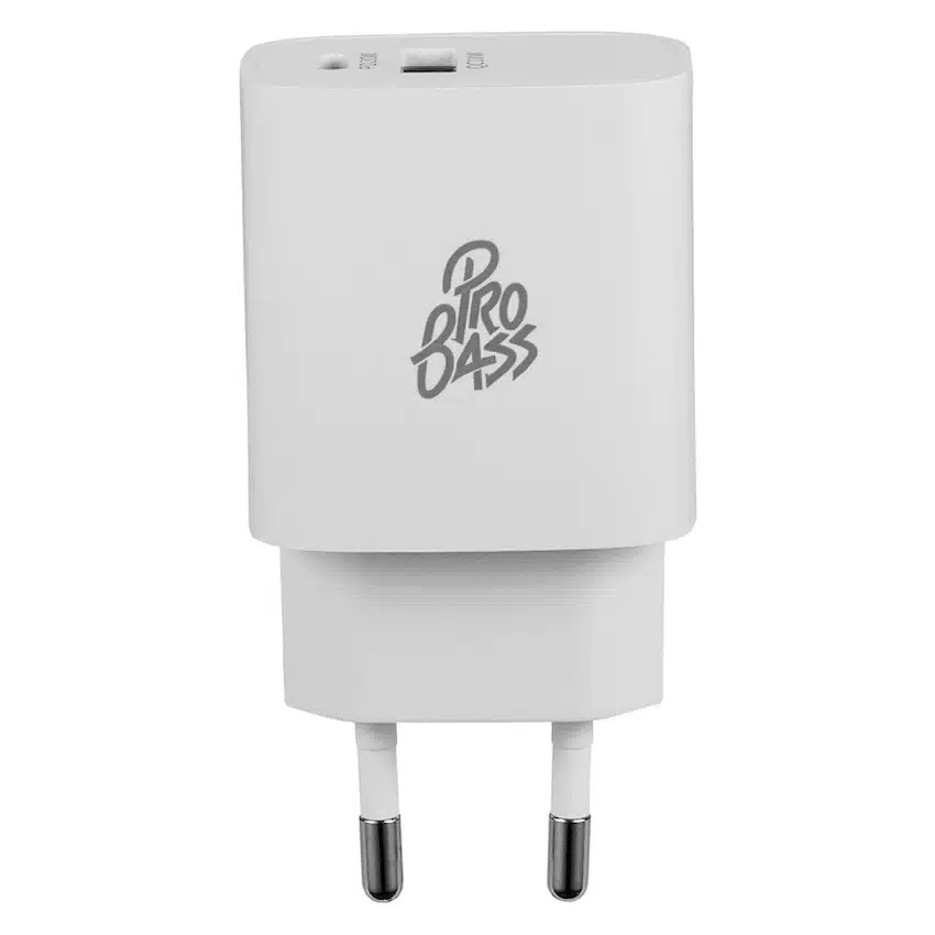 Pro Bass Rapidcharge Series 20w+18w Dual USB and Type-C Wall Charger - Image 2