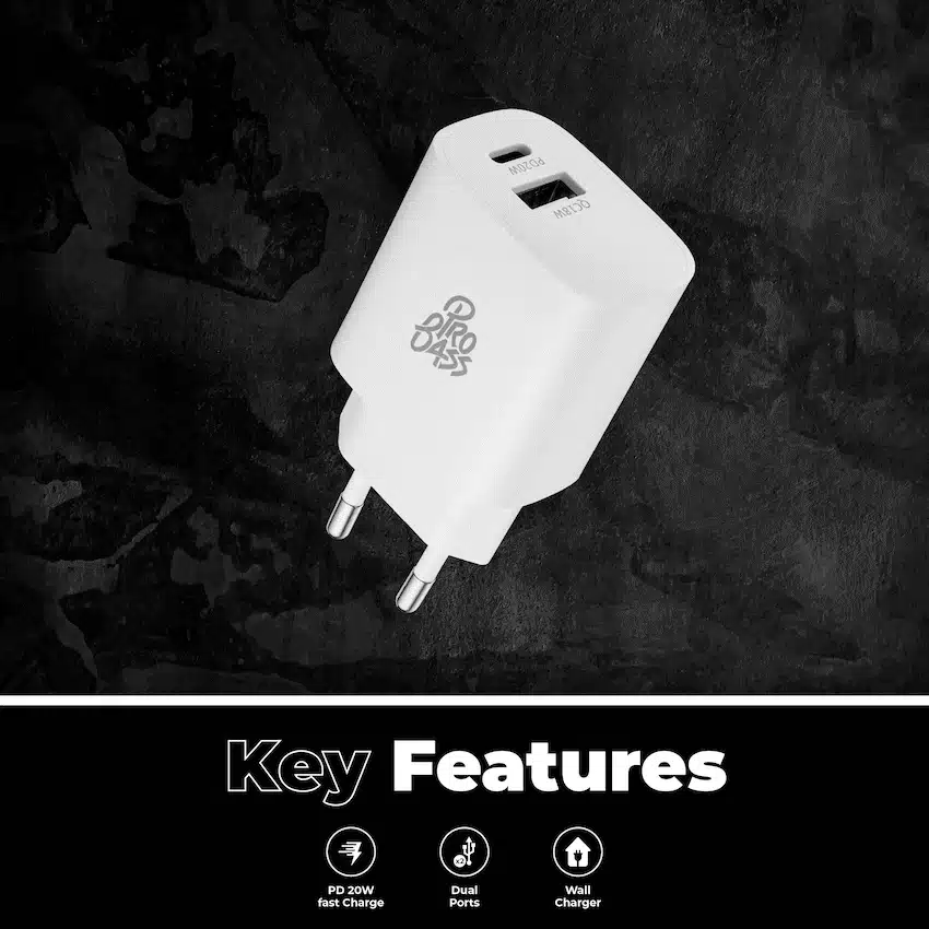 Pro Bass Rapidcharge Series 20w+18w Dual USB and Type-C Wall Charger - Image 4