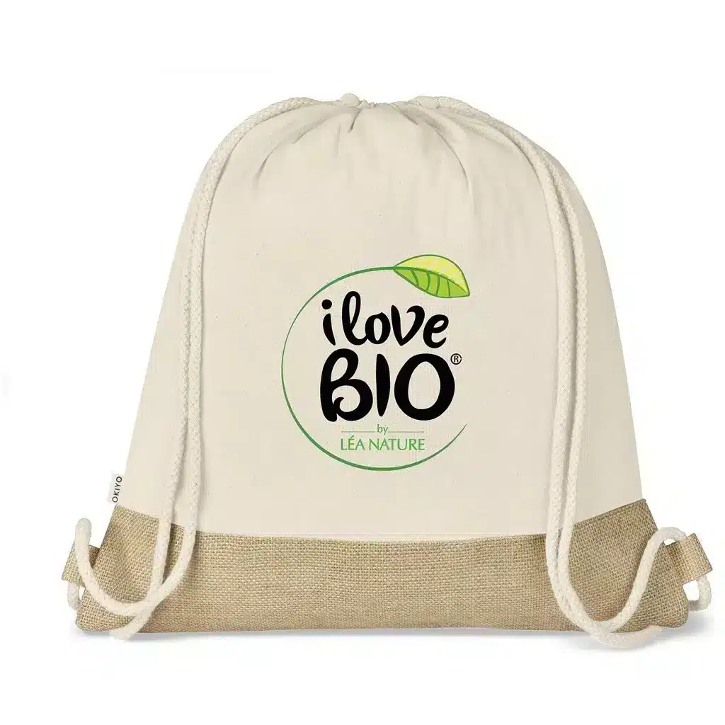 Okiyo Bijin Jute & Cotton Drawstring Bag — Okiyo Bijin Jute & Cotton Drawstring Bag