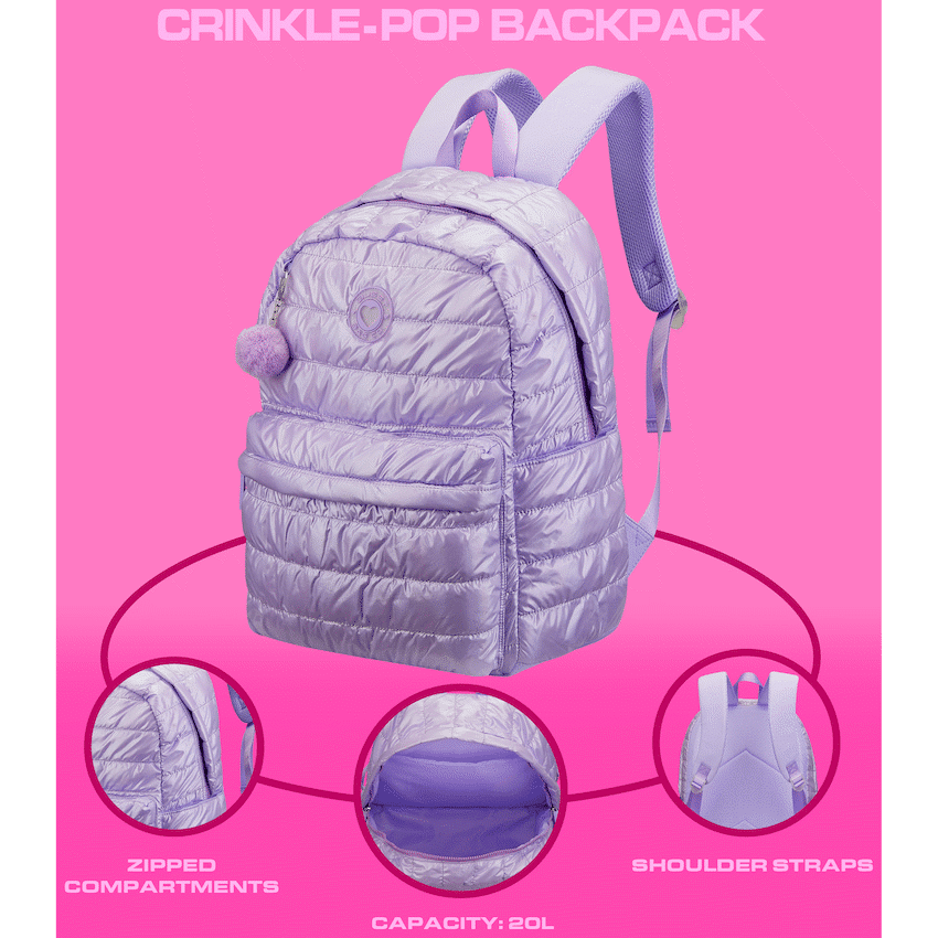 Quest Crinkle-Pop Backpack Lilac - Image 4