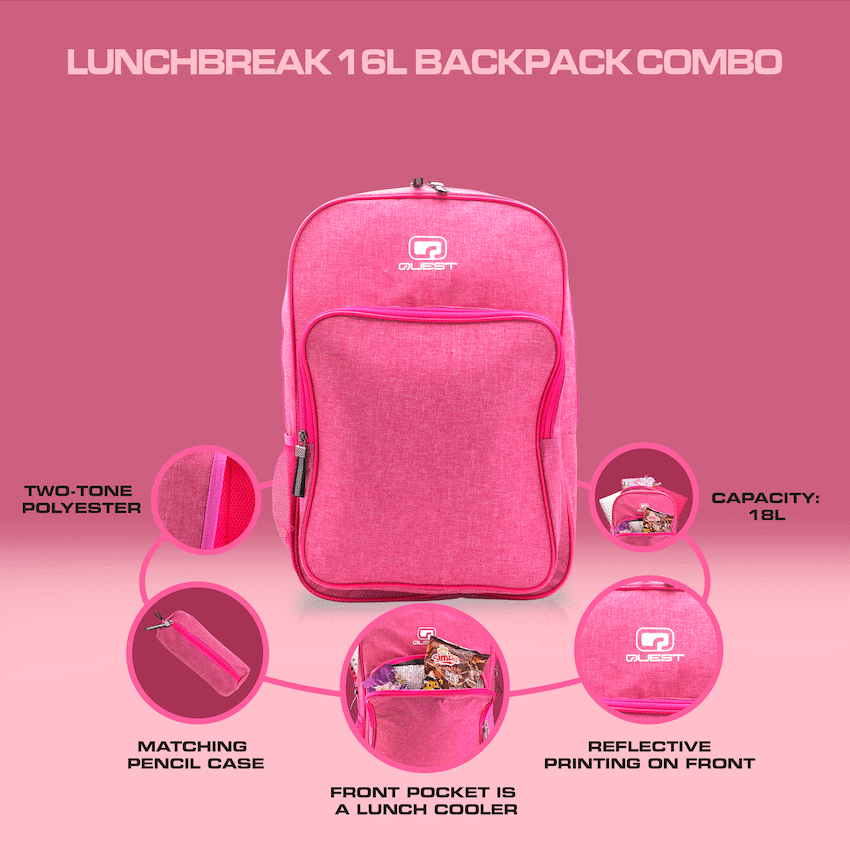 Quest Lunchbreak 16l Backpack Combo - Pink - Image 8