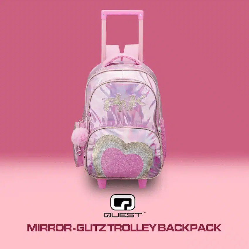 Quest Mirror-Glitz Trolley Backpack - Pink - Image 4