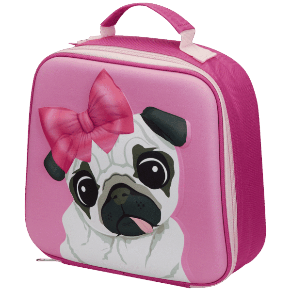 Quest Pug 3D EVA Lunch Bag – Pink — Quest Pug 3D EVA Lunch Bag – Pink