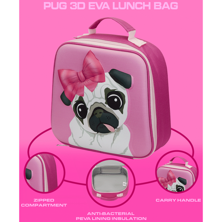 Quest Pug 3D EVA Lunch Bag - Pink - Image 4