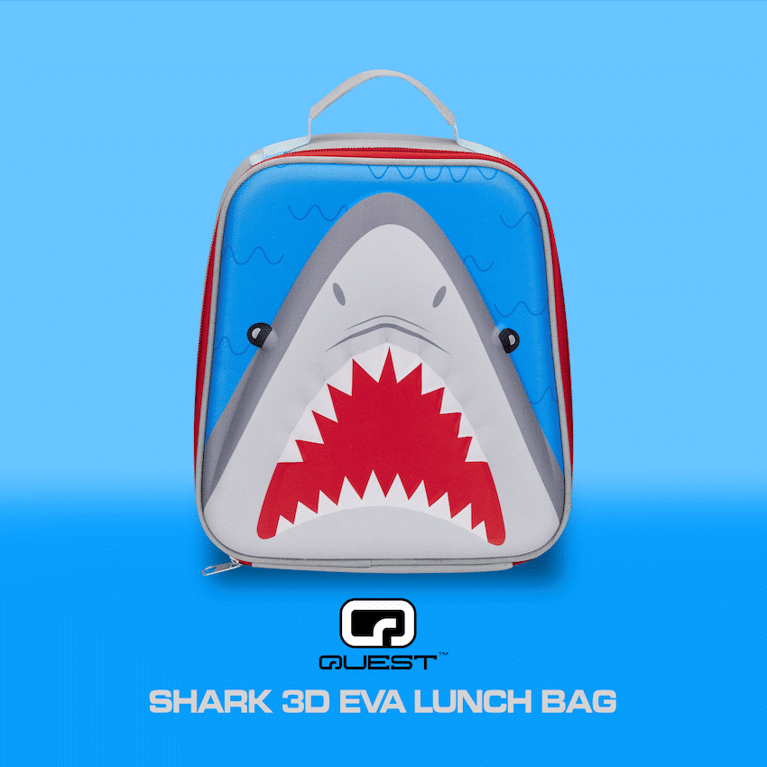 Quest Shark 3D EVA Lunch Bag - Grey - Image 3