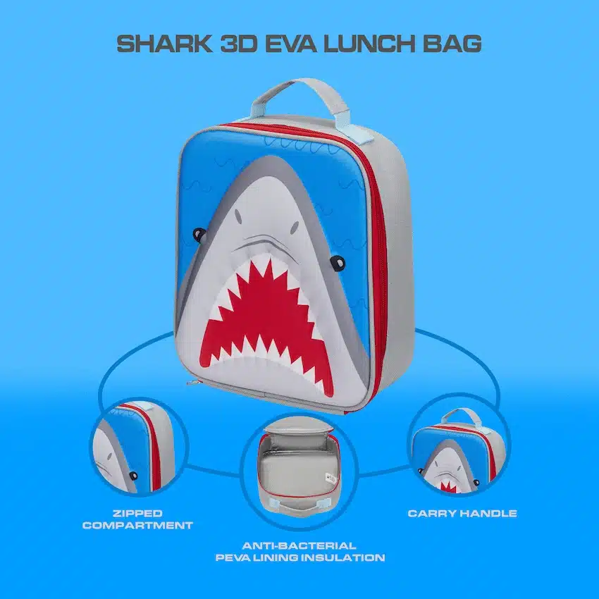 Quest Shark 3D EVA Lunch Bag - Grey - Image 4