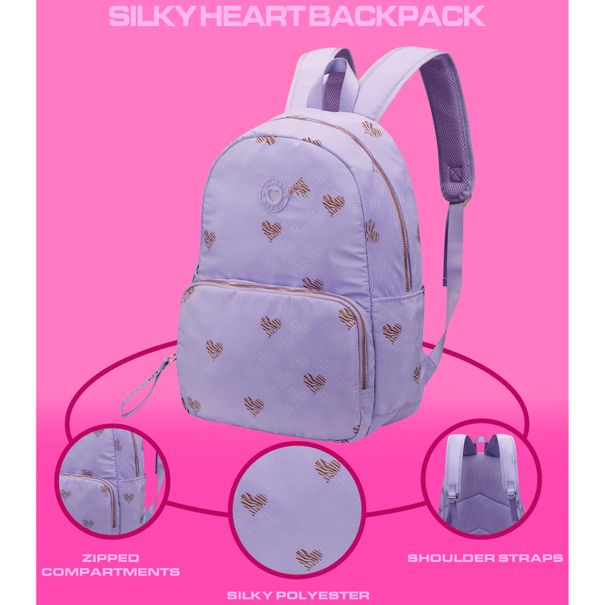 Quest Silky Heart Backpack Lilac - Image 4