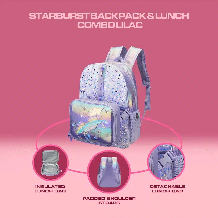 Quest Starburst Backpack & Lunch Combo Lilac - Image 4