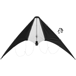 Quest Stitching Delta Stunt Kite 110cm – Black — Quest Stitching Delta Stunt Kite 110cm – Black
