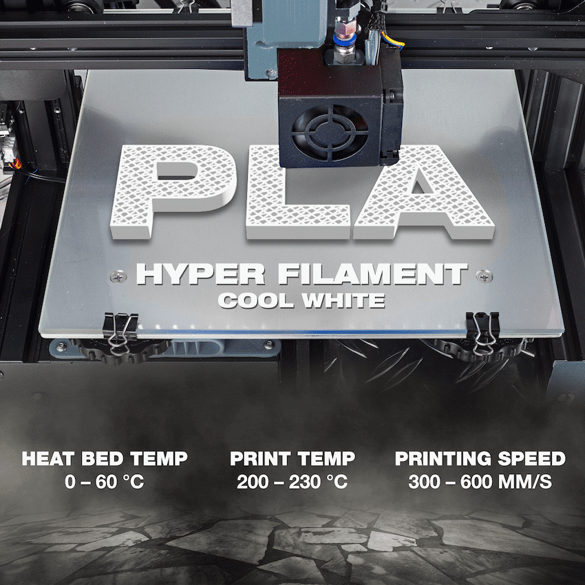 SA Filament PLA Hyper Filament 1kg - Cool White - Image 4