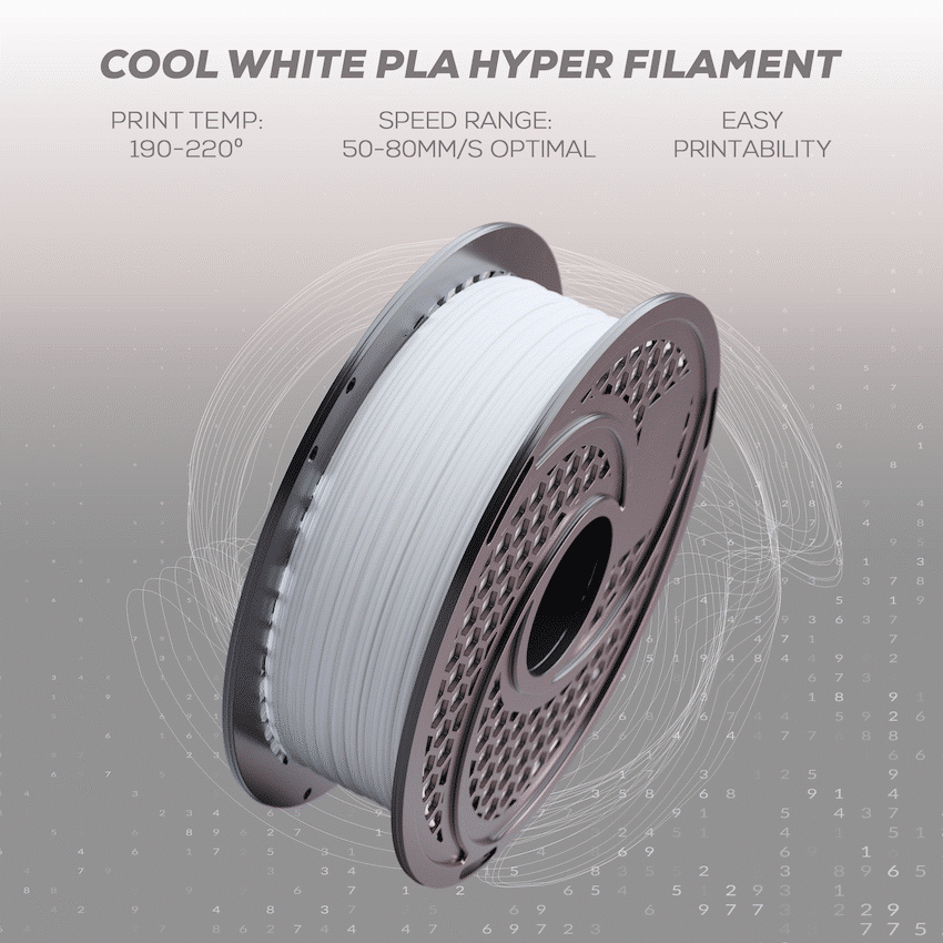 SA Filament PLA Hyper Filament 1kg - Cool White - Image 13