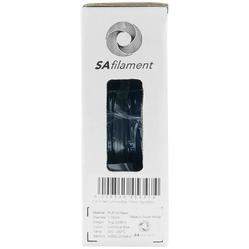 SA Filament PLA UV Neon Filament 1kg - Luminous Blue - Image 7