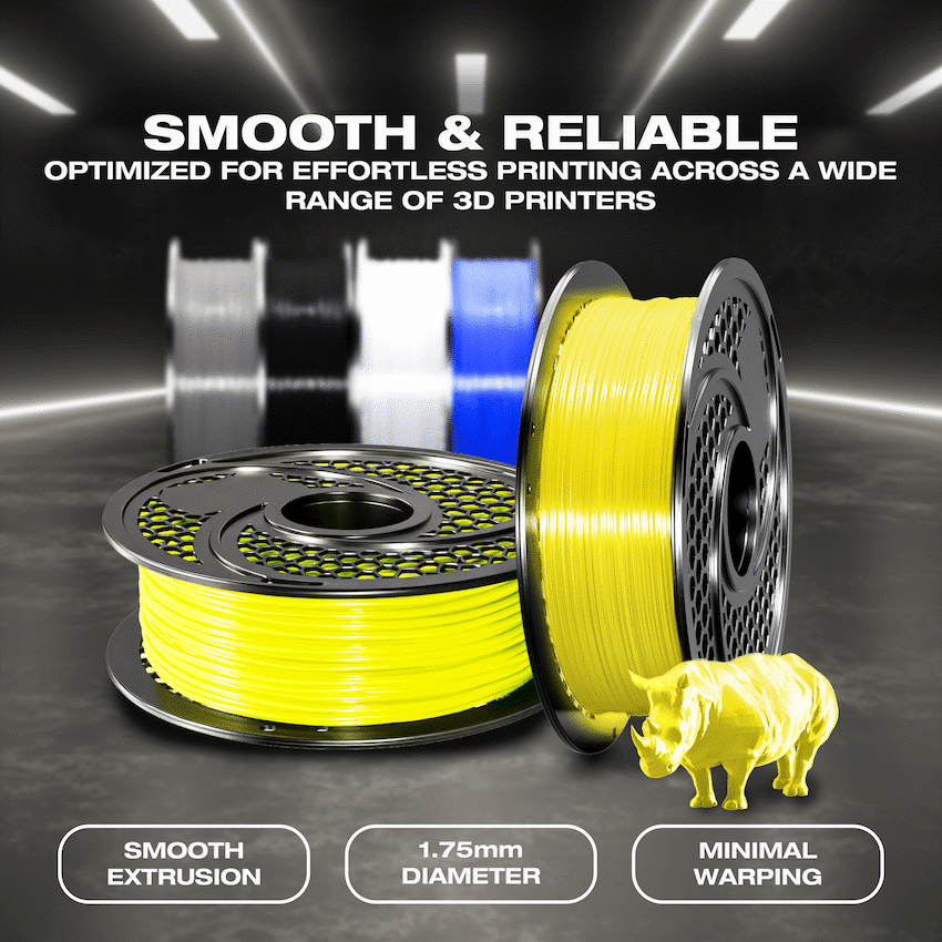 SA Filament PLA UV Neon Filament 1kg - Lunar Yellow - Image 3