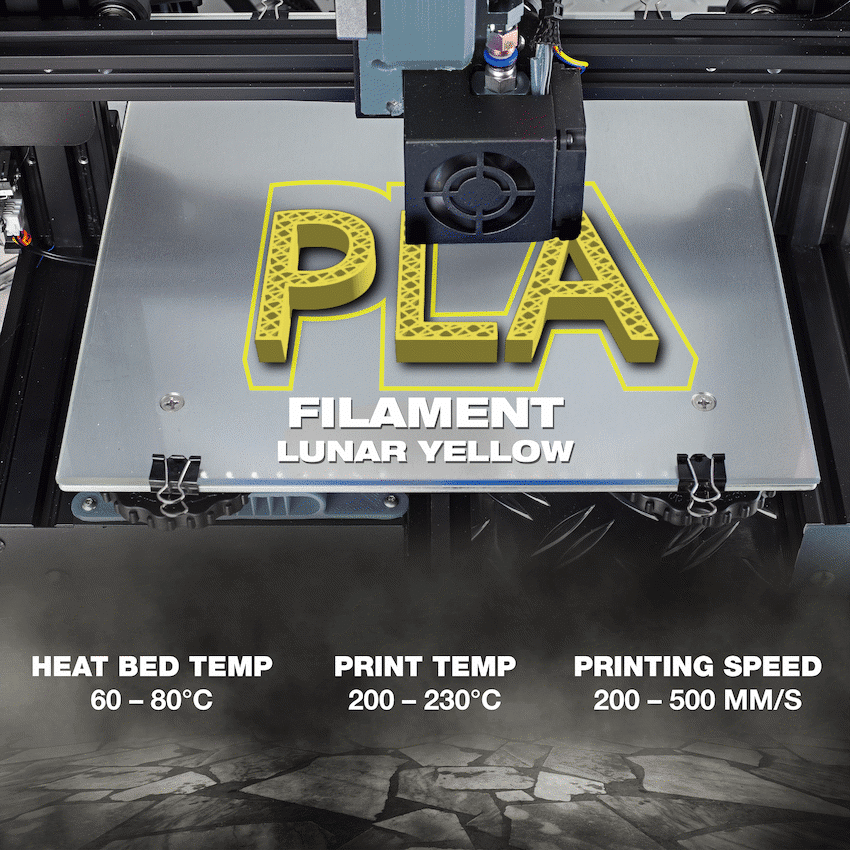 SA Filament PLA UV Neon Filament 1kg - Lunar Yellow - Image 4