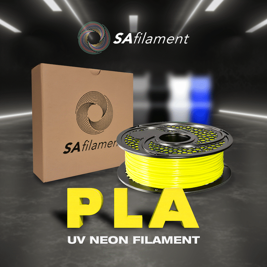 SA Filament PLA UV Neon Filament 1kg - Lunar Yellow - Image 6