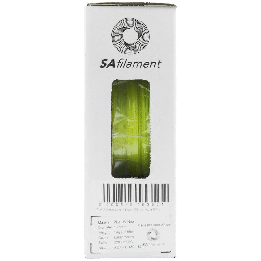 SA Filament PLA UV Neon Filament 1kg - Lunar Yellow - Image 12