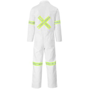 Safety Polycotton Boiler Suit – Reflective Arms Legs & Back – Yellow Tape