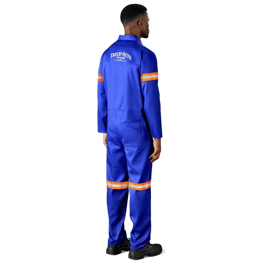 Safety Polycotton Boiler Suit – Reflective Arms & Legs – Orange Tape