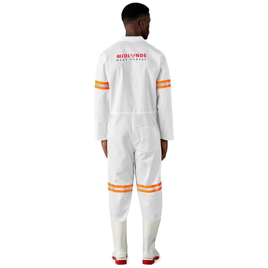 Safety Polycotton Boiler Suit – Reflective Arms & Legs – Orange Tape