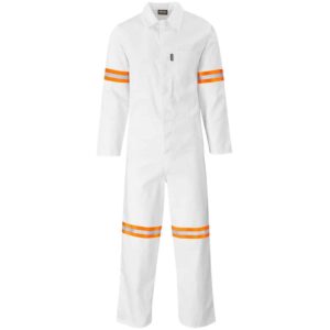 Safety Polycotton Boiler Suit – Reflective Arms & Legs – Orange Tape